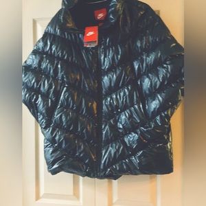 New Nike Black Down Poncho Jacket; size small!